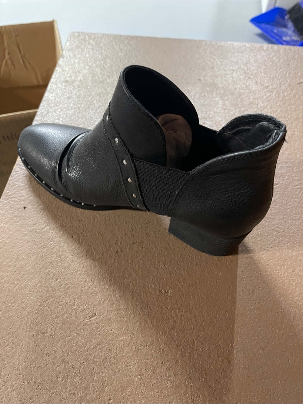 Earth Black Studded Ankle Booties